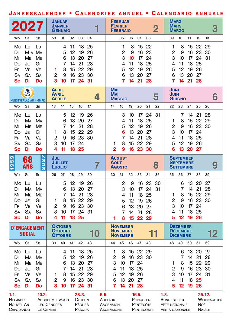 Calendrier 2027