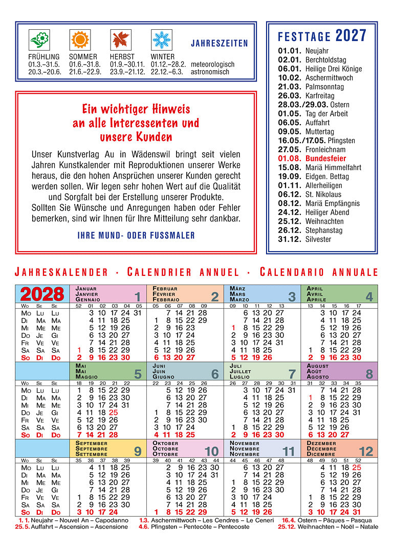 Calendrier 2027